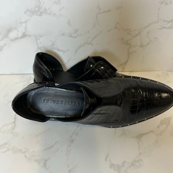 Freda Salvador Laceless Croc d'Orsay Leather
Oxfords in Black Women's Size 5.5 - Picture 11 of 14